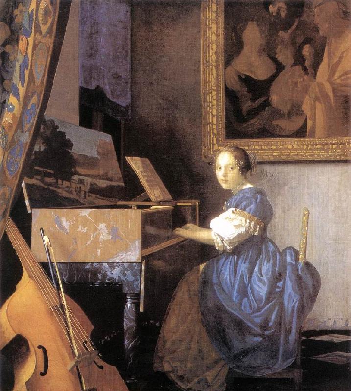 Jan Vermeer Lady Seated at a Virginal china oil painting image